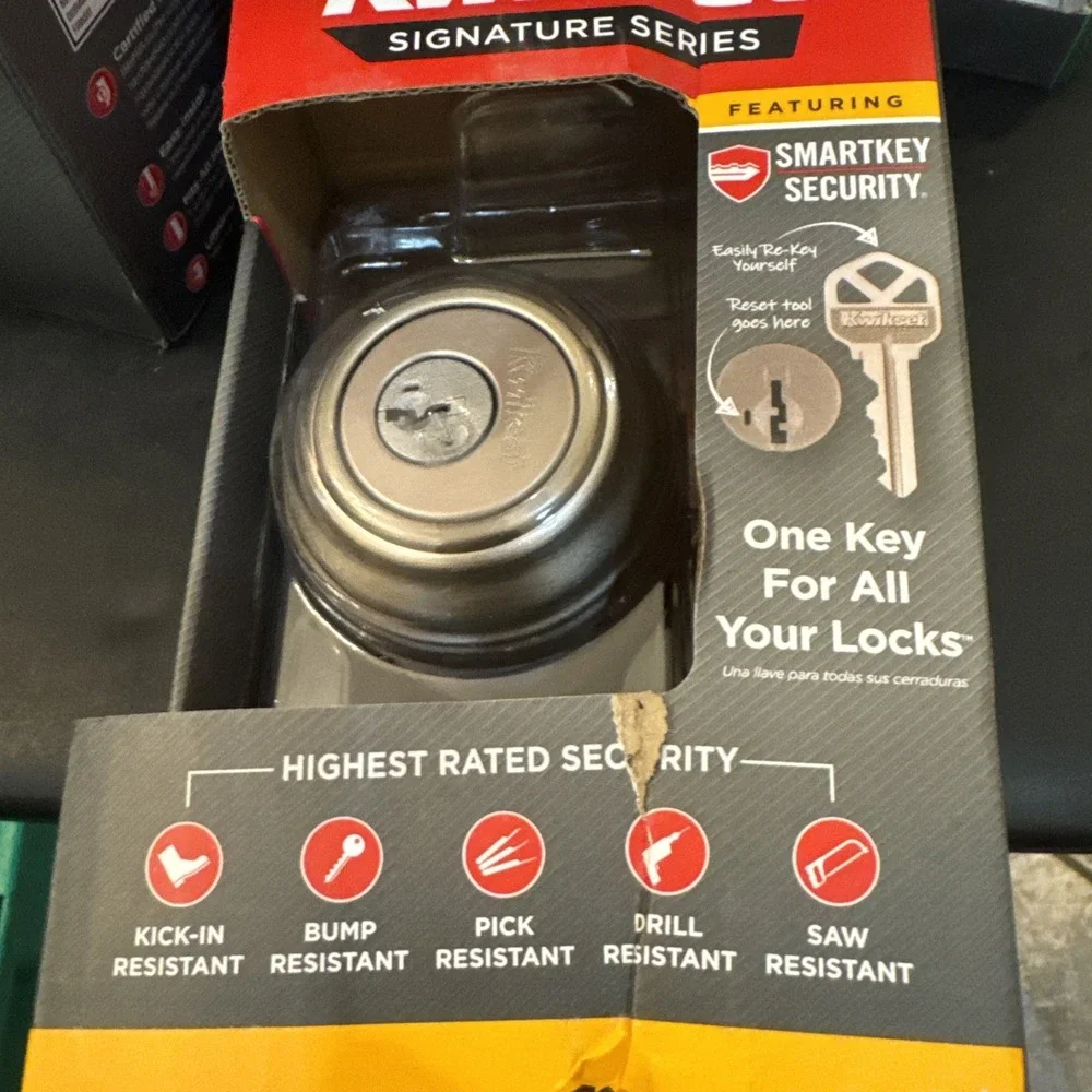 Kwikset‎ Single Cylinder Deadbolt Lock SmartKey Microban Satin Nickel 99800-123